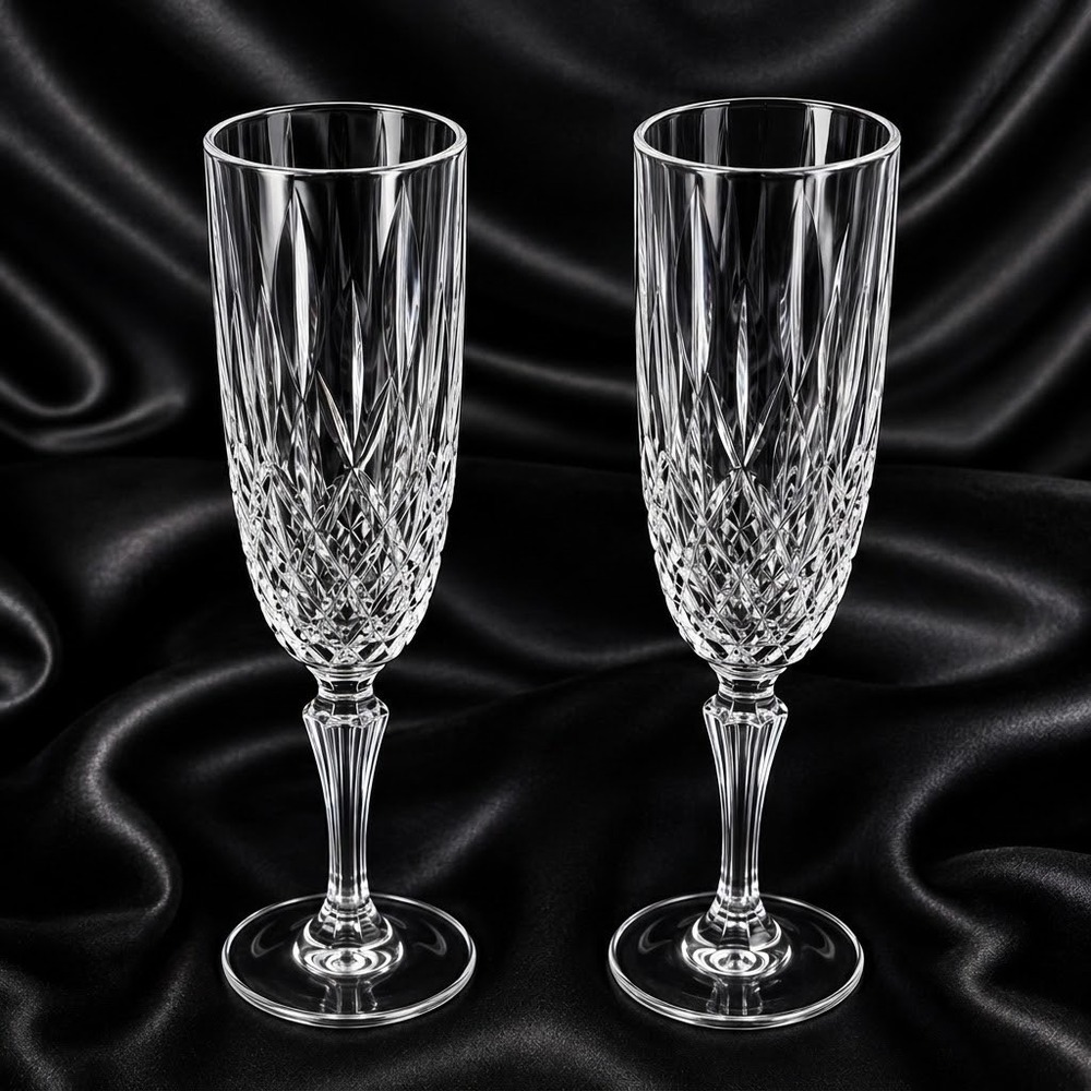 Marquis by Waterford Champagne Flutes Set of 2 Crystal Glass 9 3/8 Inch - Picture 8 of 11